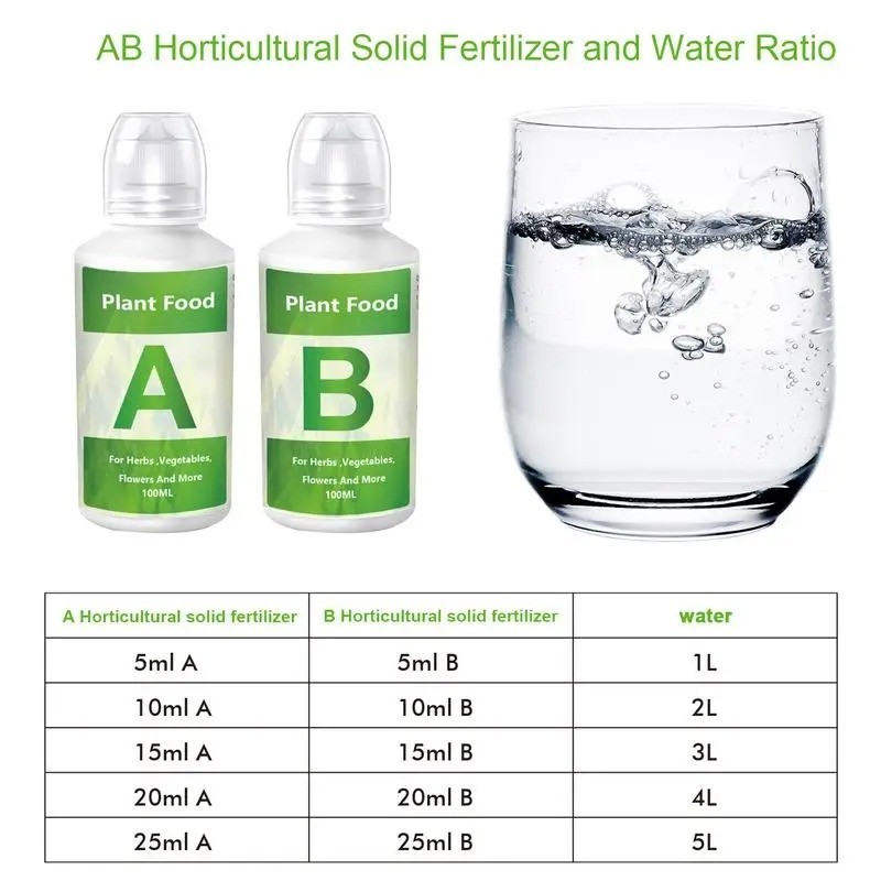 Fertilizer a and B Hydroponic Garden Plant Food Plant Fertilizer for Flowers Veg
