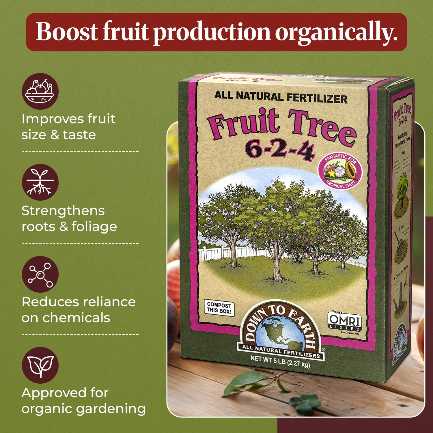 Down to Earth Organic Acid Mix 4-3-6 & Fruit Tree Fertilizer 6-2-4 Bundle | Nou