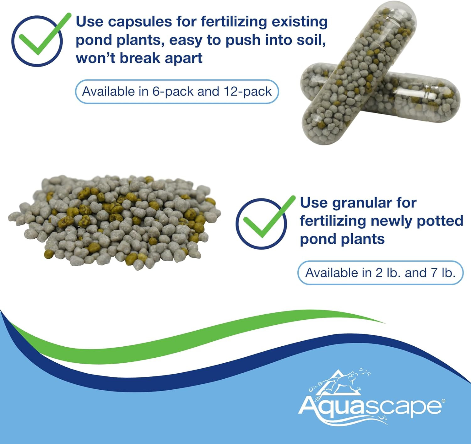 Once-A-Year Pond Plant Fertilizer Capsules, 6-Pack, Easy Annual Feeding for Aqua
