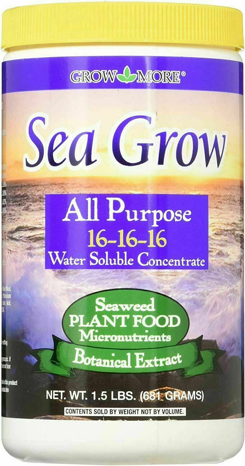 Grow More Sea Grow All Purpose Plant Food Water Soluble 16-16-16 – 1.5 Pounds