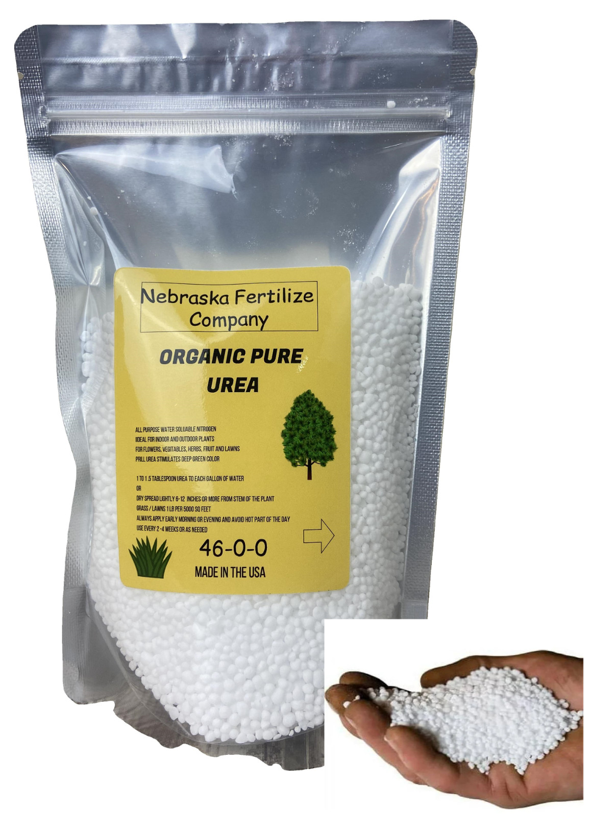 Nitrogen 46-0-0 Urea. Fertilizer great for gold refining