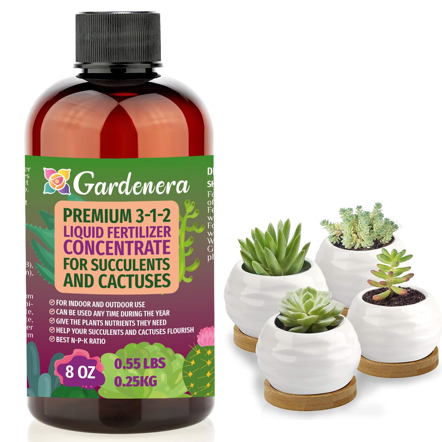 Premium Liquid Succulent Plant Fertilizer – 3-1-2 Concentrate for Indoor Plants
