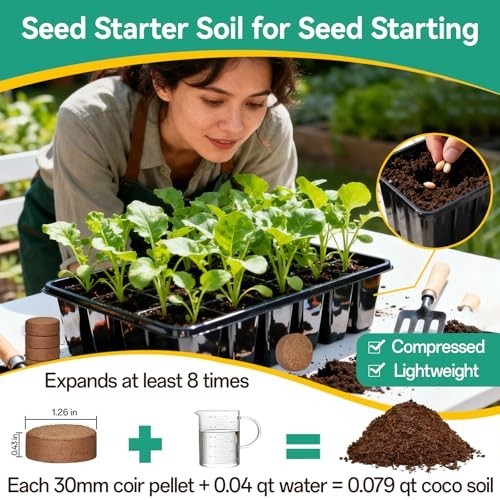 50 Pcs 30mm Organic Coco Coir Pellets – Compressed Potting Soil for Seed Starter