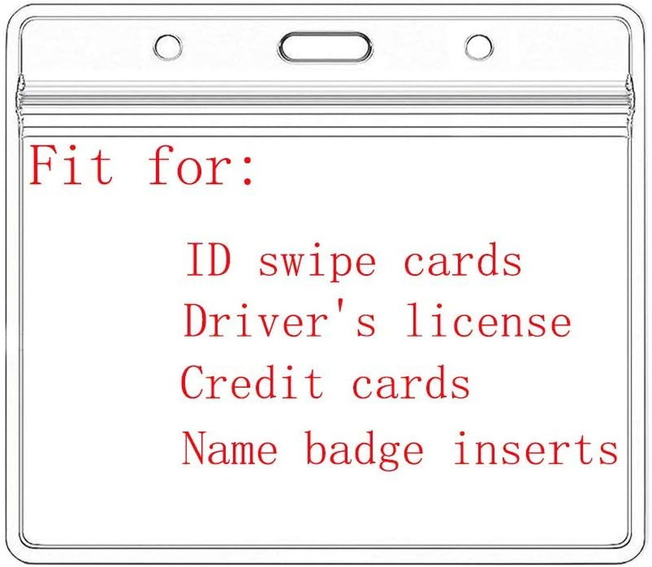 15 Packs Extra Thick Horizontal ID Card Name Tag Badge Holder with Waterproof Ty