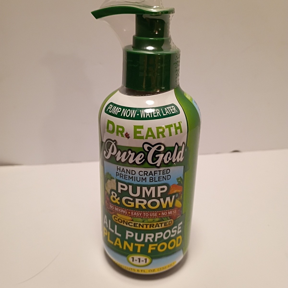 DR EARTH Pure Gold All Purpose Plant Food Pump Organic Liquid Fertilizer, 8 oz