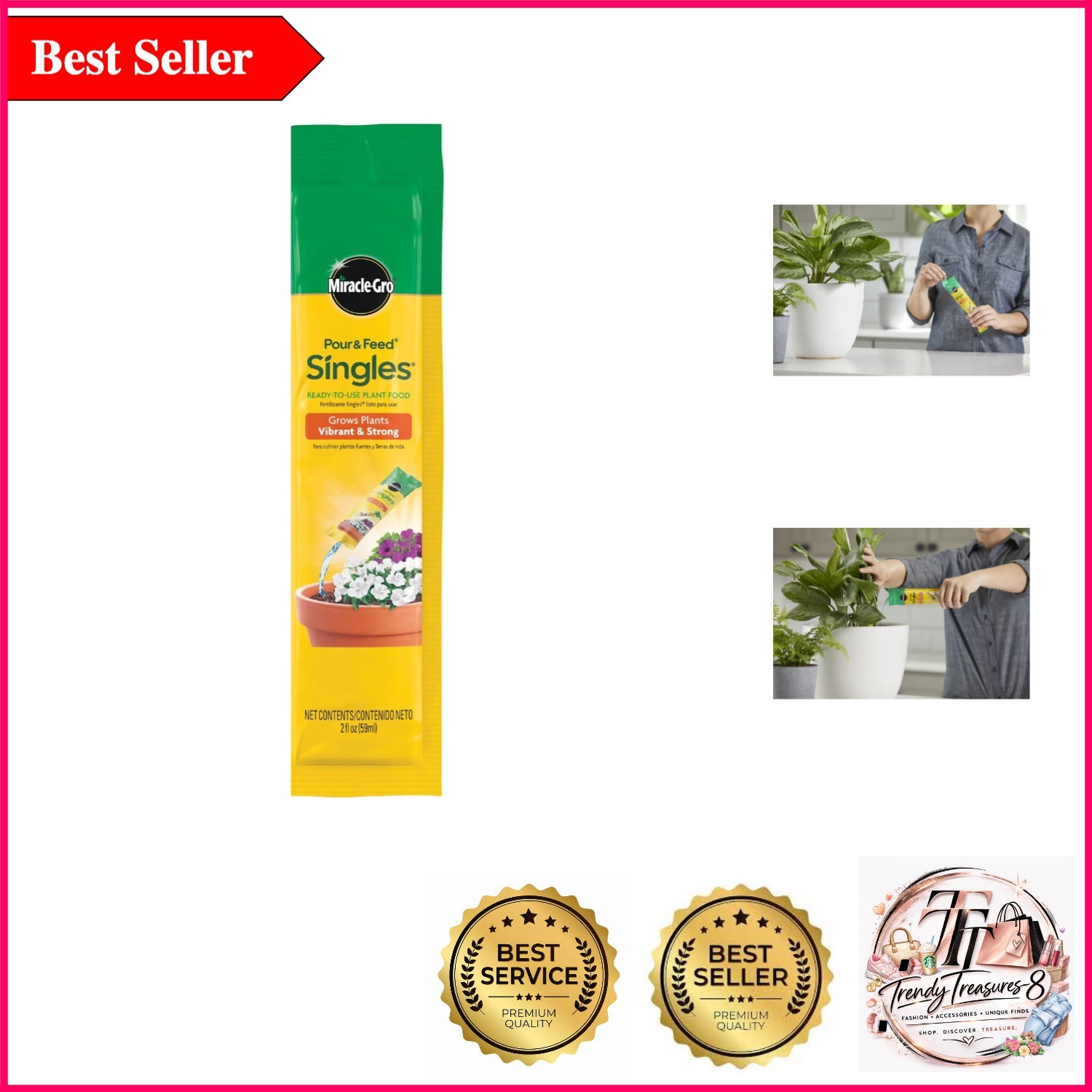 Pour & Feed Singles: Convenient Liquid Plant Fertilizer for Potted Plants