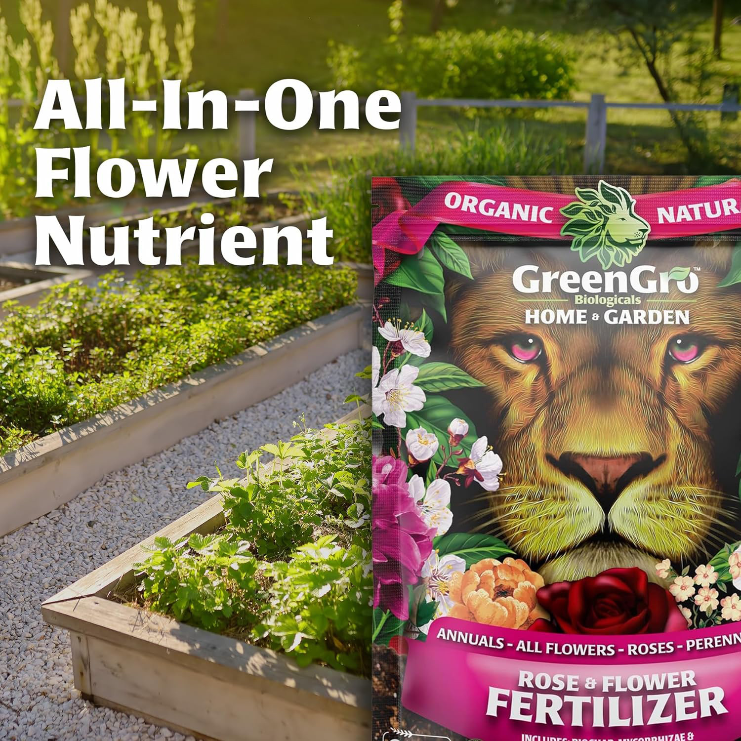 Rose & Flower Fertilizer OMRI Listed 4 lbs by GreenGro Biologicals