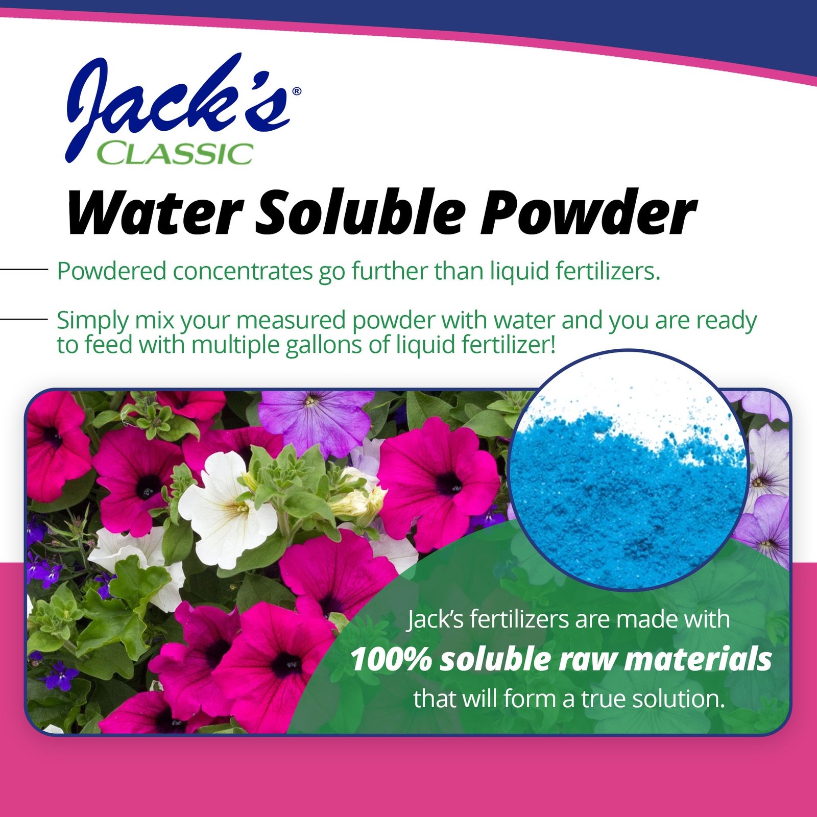 Jack’s Classic 20-6-22 Petunia FeED Water-Soluble Fertilizer – 1.5lbs