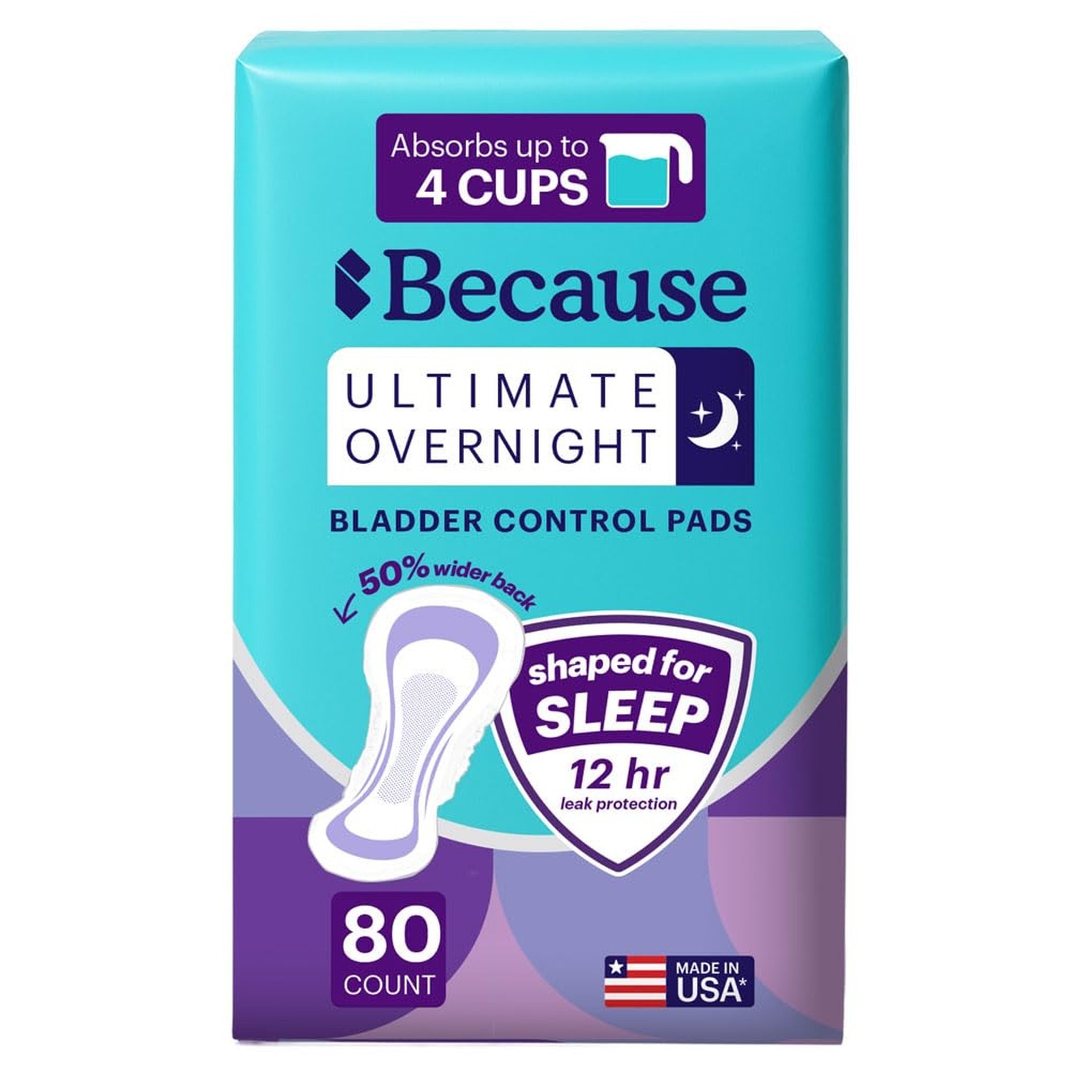 Because Ultimate Overnight Incontinence Pads for Women – Heavy Bladder Contro…