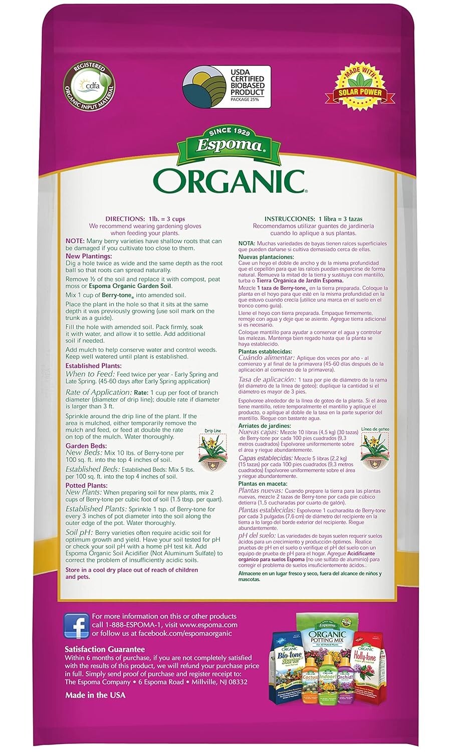 Espoma BR4 Berry-Tone 4 lb 4-3-4 Natural Organic Fertilizer Plant Food -6 Pack