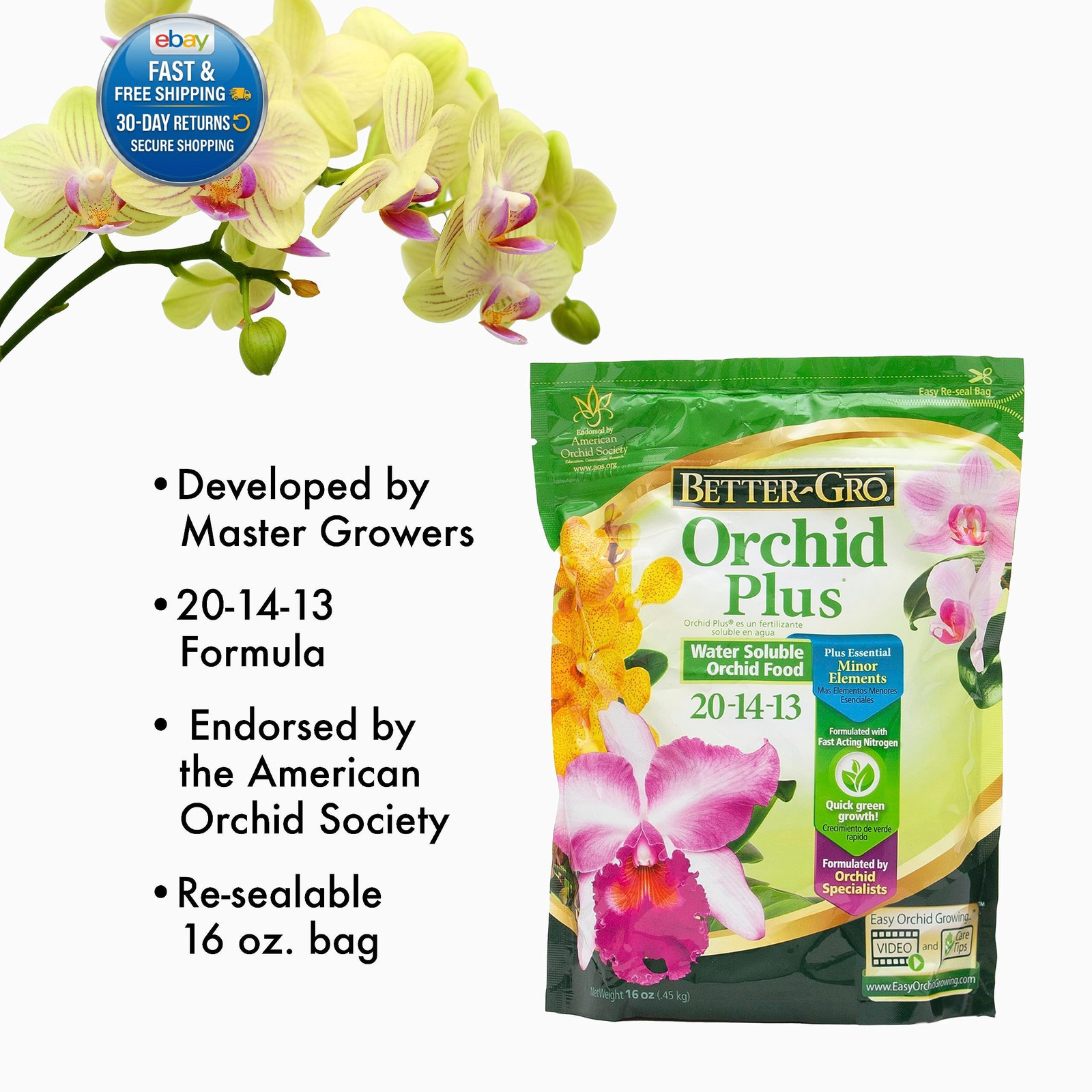 Orchid Plus 20-14-13 – Urea-Free Pack of 1, Original Version