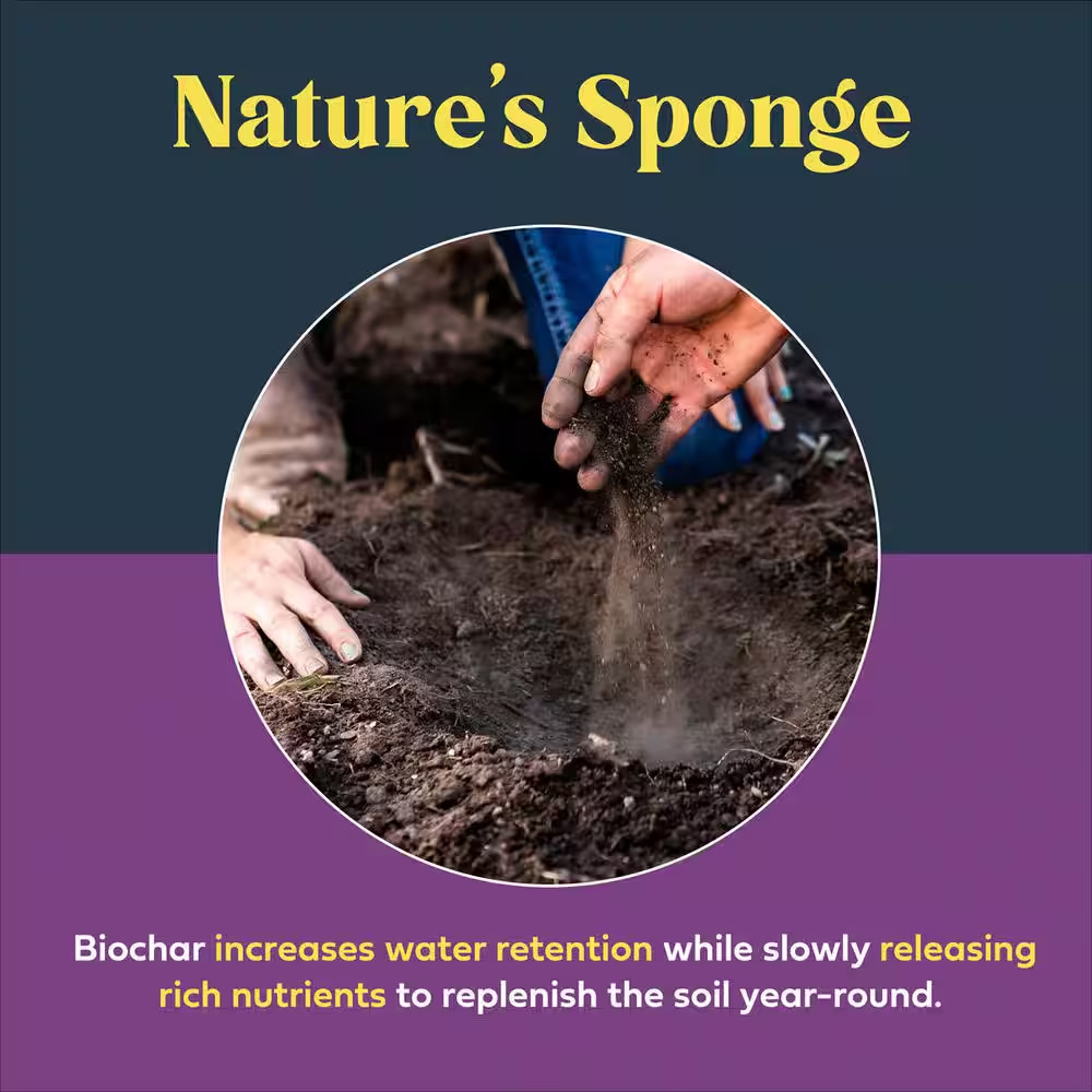 Organic Fertilizer Biochar plus Chicken Manure Indoor Outdoor, Kid and Pet Safe,