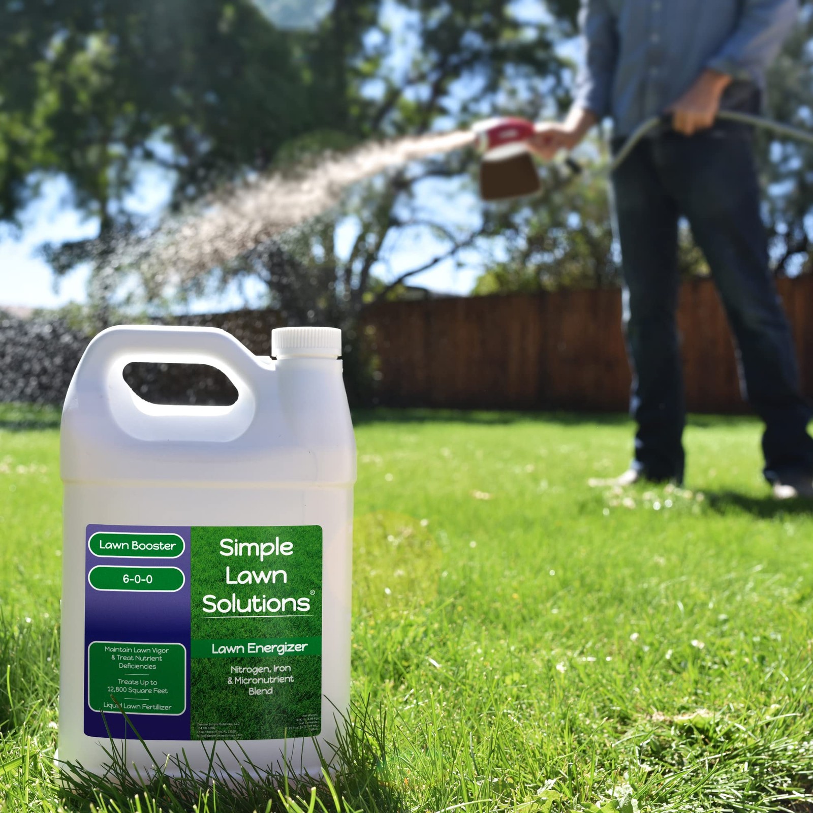 Commercial Grade Lawn Energizer – Grass Fertilizer Booster with Nitrogen, Iro…