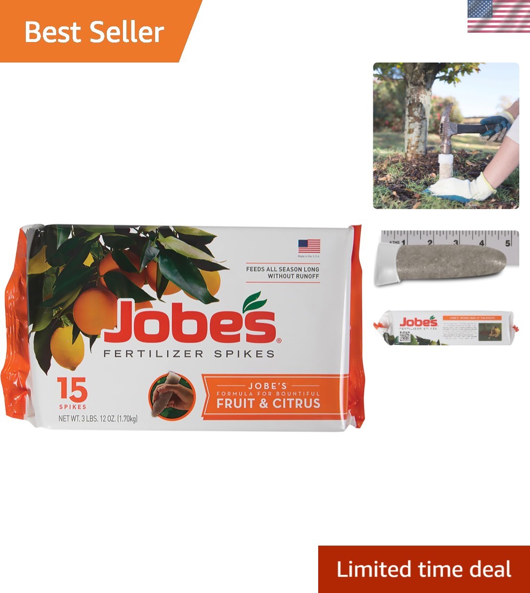 Slow Release Fruit and Citrus Fertilizer Spikes – 15 Spikes Included