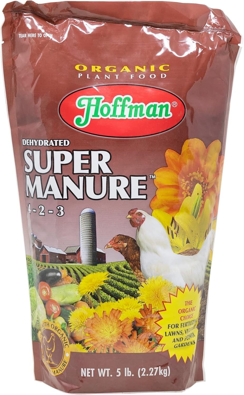 Hoffman Dehydrated Super Manure 4-2-3, Easy-to-Apply 5lbs for Thriving Plants