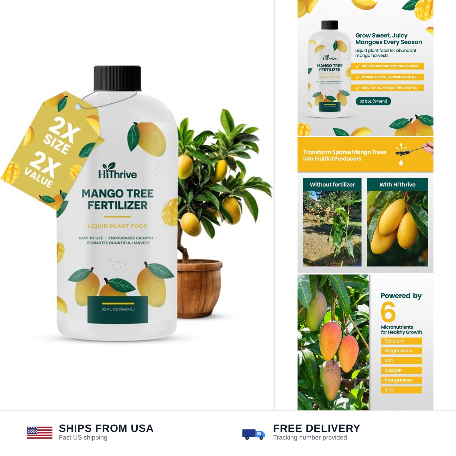 32oz Mango Fruit Tree Fertilizer – Makes 32 Gallons of Mango Tree Fertilizer …