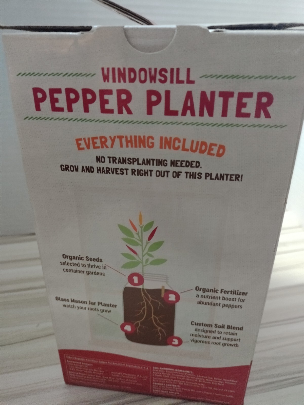 Back to the Roots 25200 Self-Watering Planter Organic Chili Peppers Grow Kit