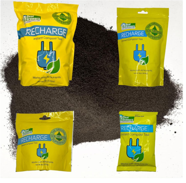 Real Growers Recharge Mycorrhizae Compost Tea, 16oz for Plant Growth
