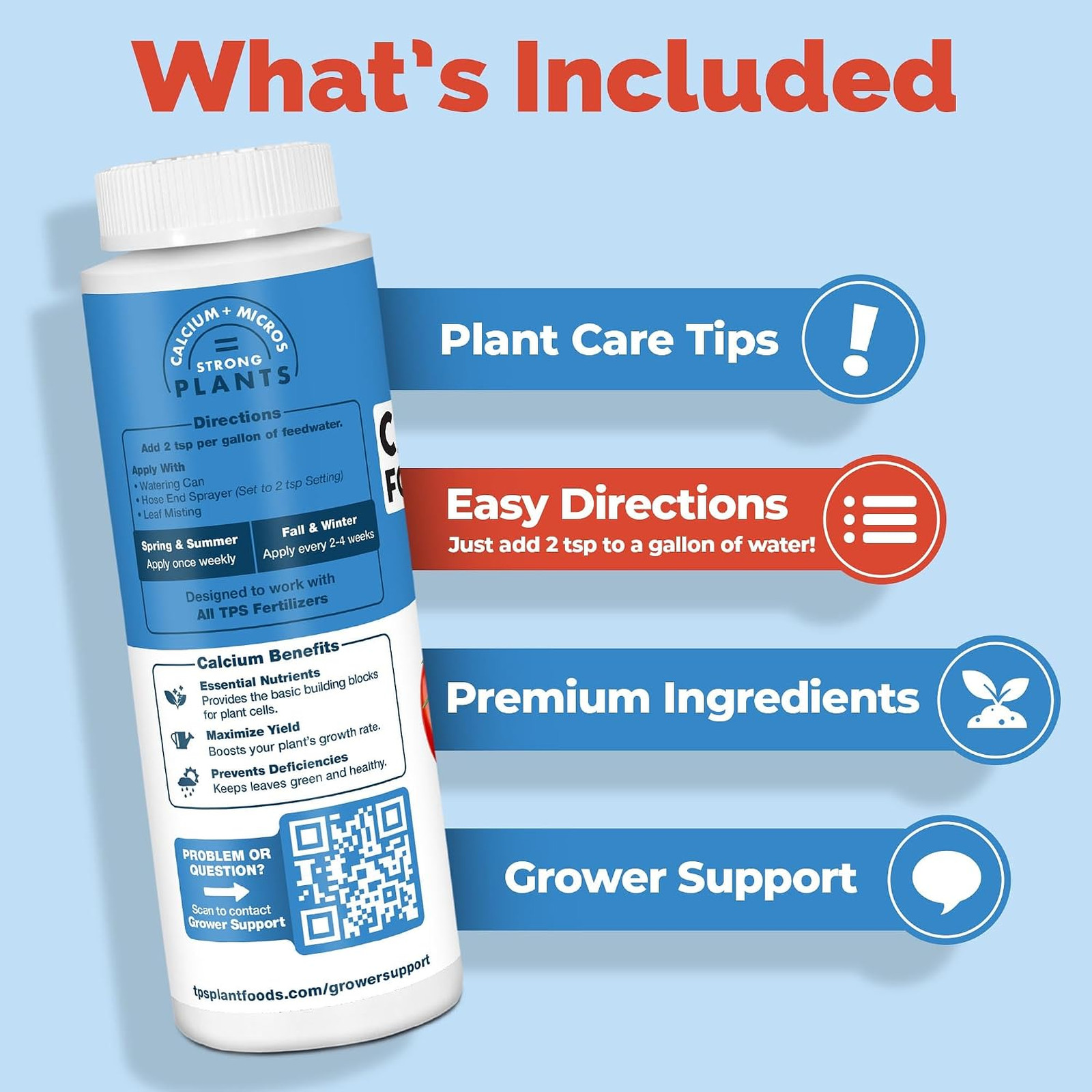 Liquid Calcium Fertilizer for Plants Support Cell Growth and Strength 8 oz