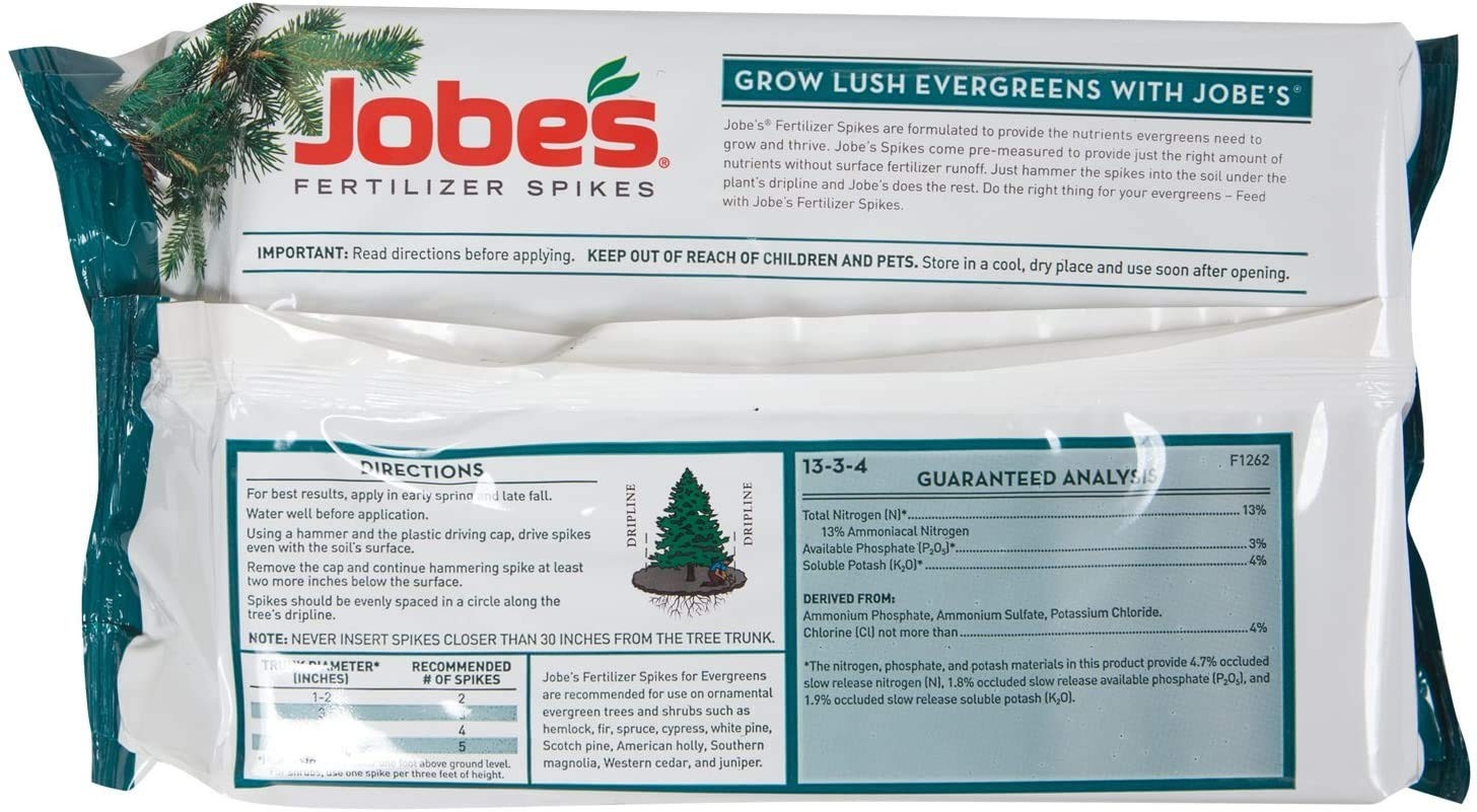 Jobe’s 01661 Evergreen Fertilizer Spikes, 15, Brown – 1 Pack, 1661161220-n
