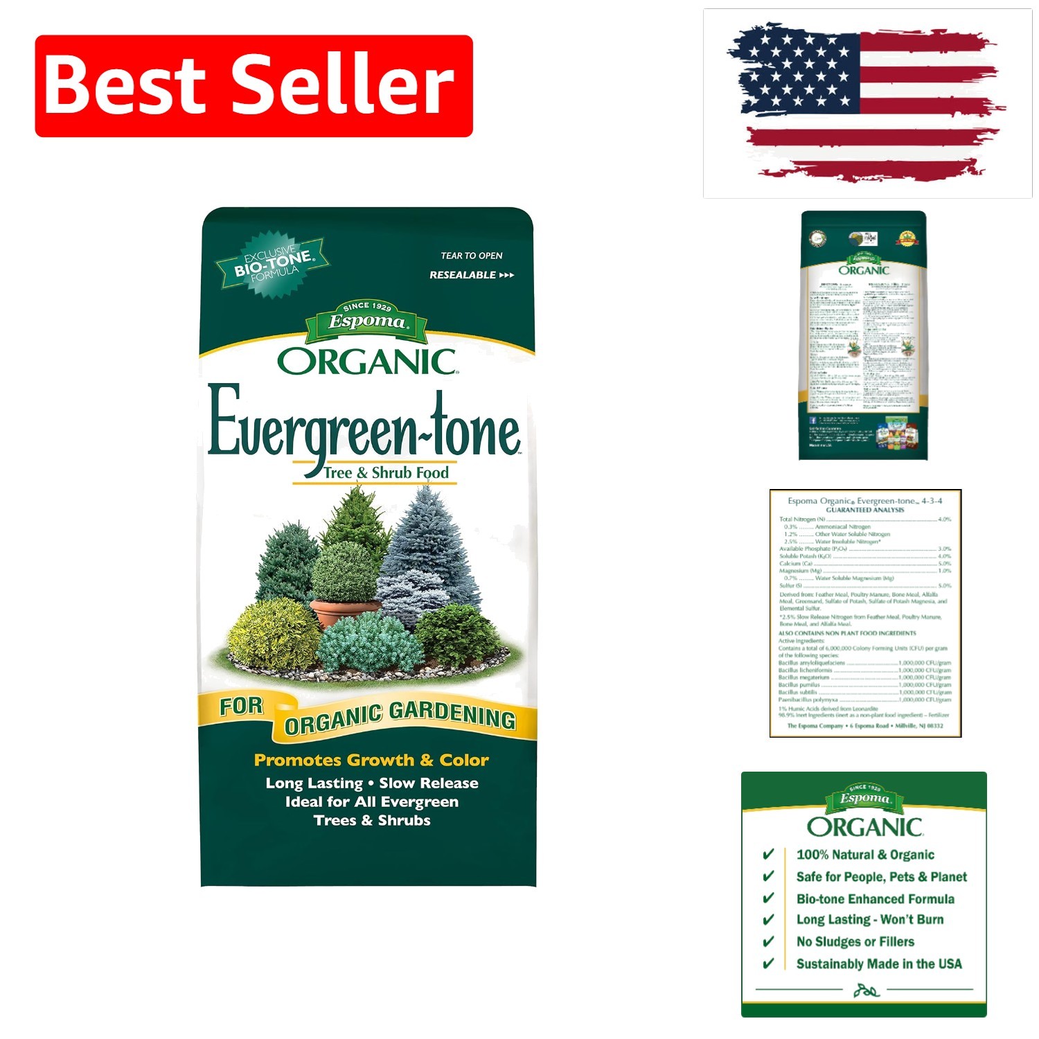 Organic Evergreen-Tone 4-3-4 Natural & Organic Fertilizer and Plant Food for …