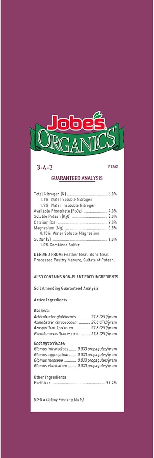 16 lbs Jobe’s OMRI Listed Fertilizer – Promotes Healthy Blooms for Roses & More