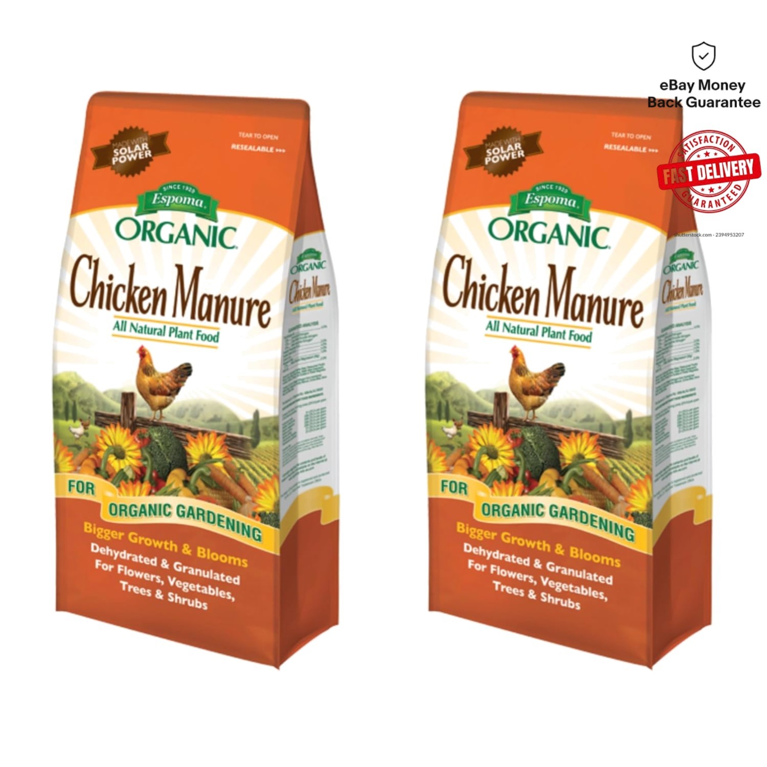 25 lb. Organic Chicken Manure Fertilizer – Eco-Friendly for Gardening – 2 Pack