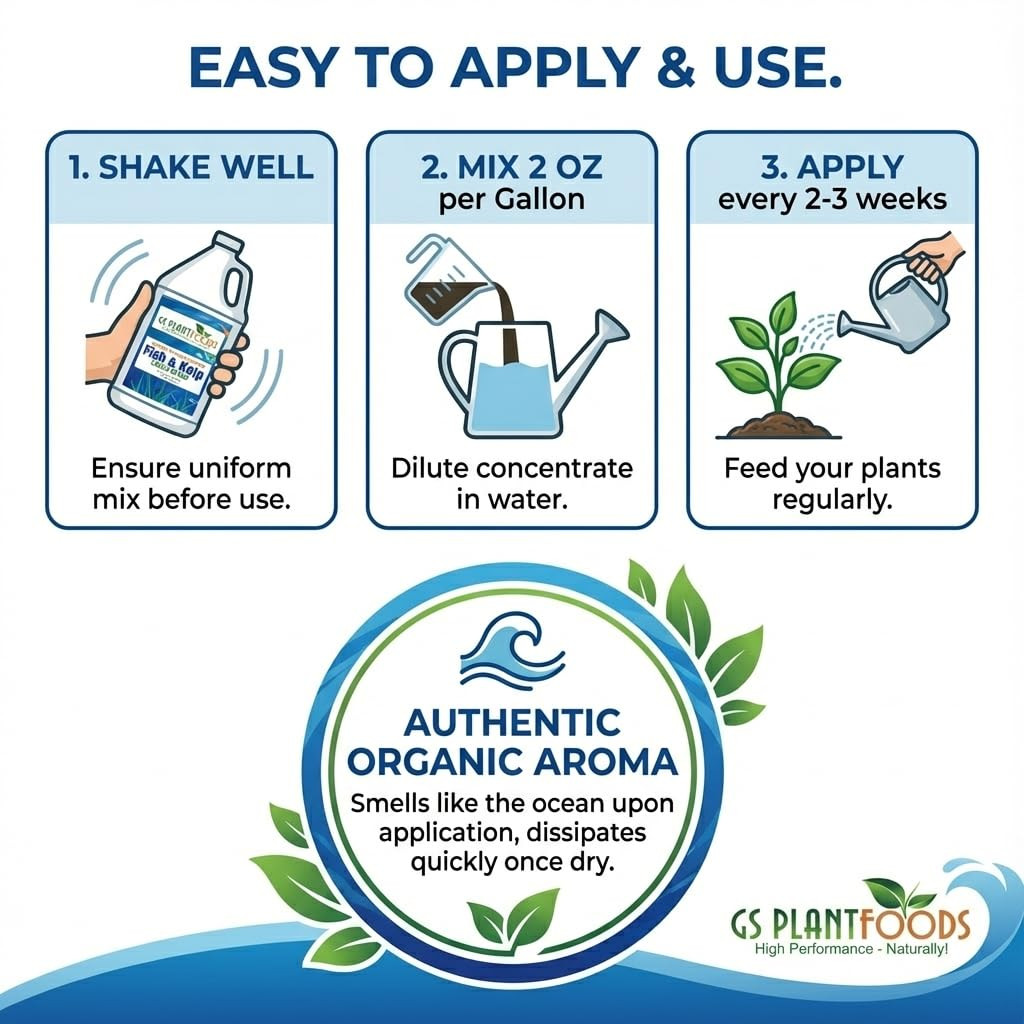 Liquid Fish & Kelp Fertilizer (1 Quart) – Organic Material Review Institute List