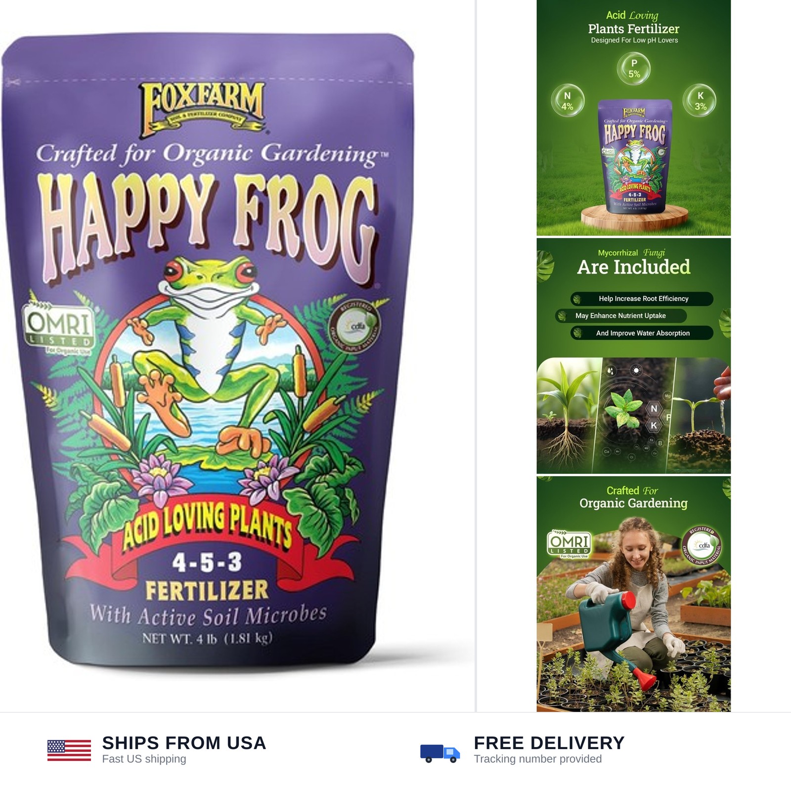 FoxFarm Happy Frog Acid Loving Plants Fertilizer – Slow Release Fertilizer fo…