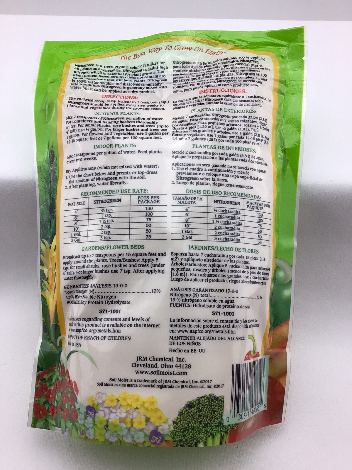SoilMoist NitroGreen Organic Plant Fertilizer 14oz High Nitrogen Water Soluble