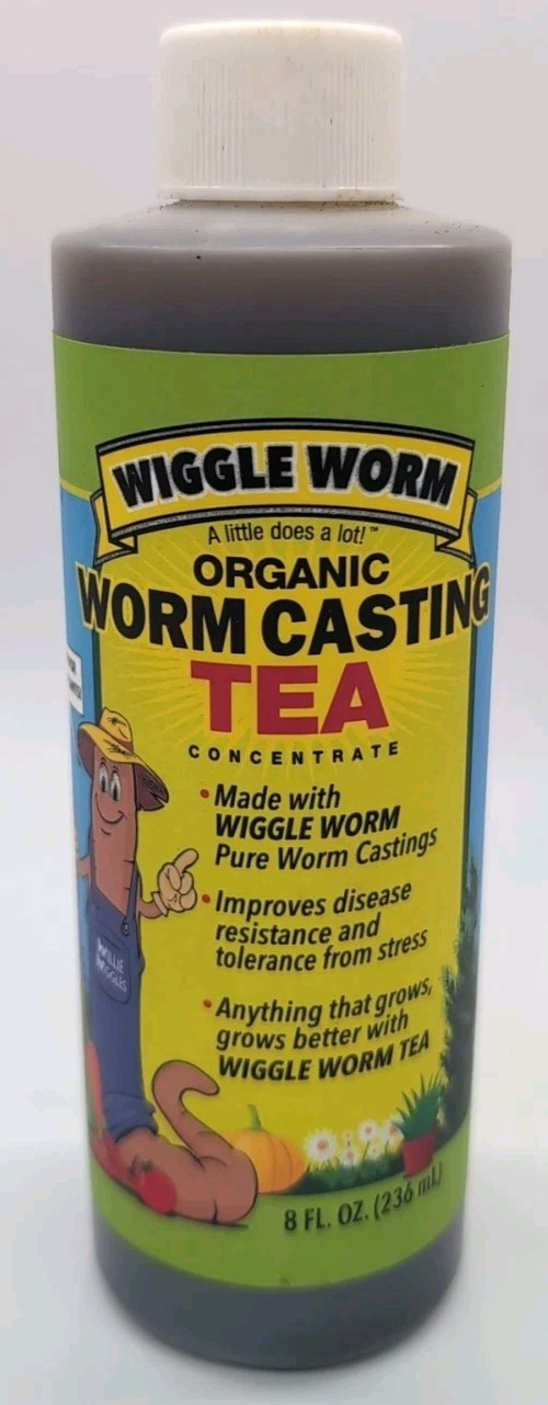 Wiggle Worm Pure Worm Castings Tea Organic Liquid Fertilizer Concentrate, 8oz