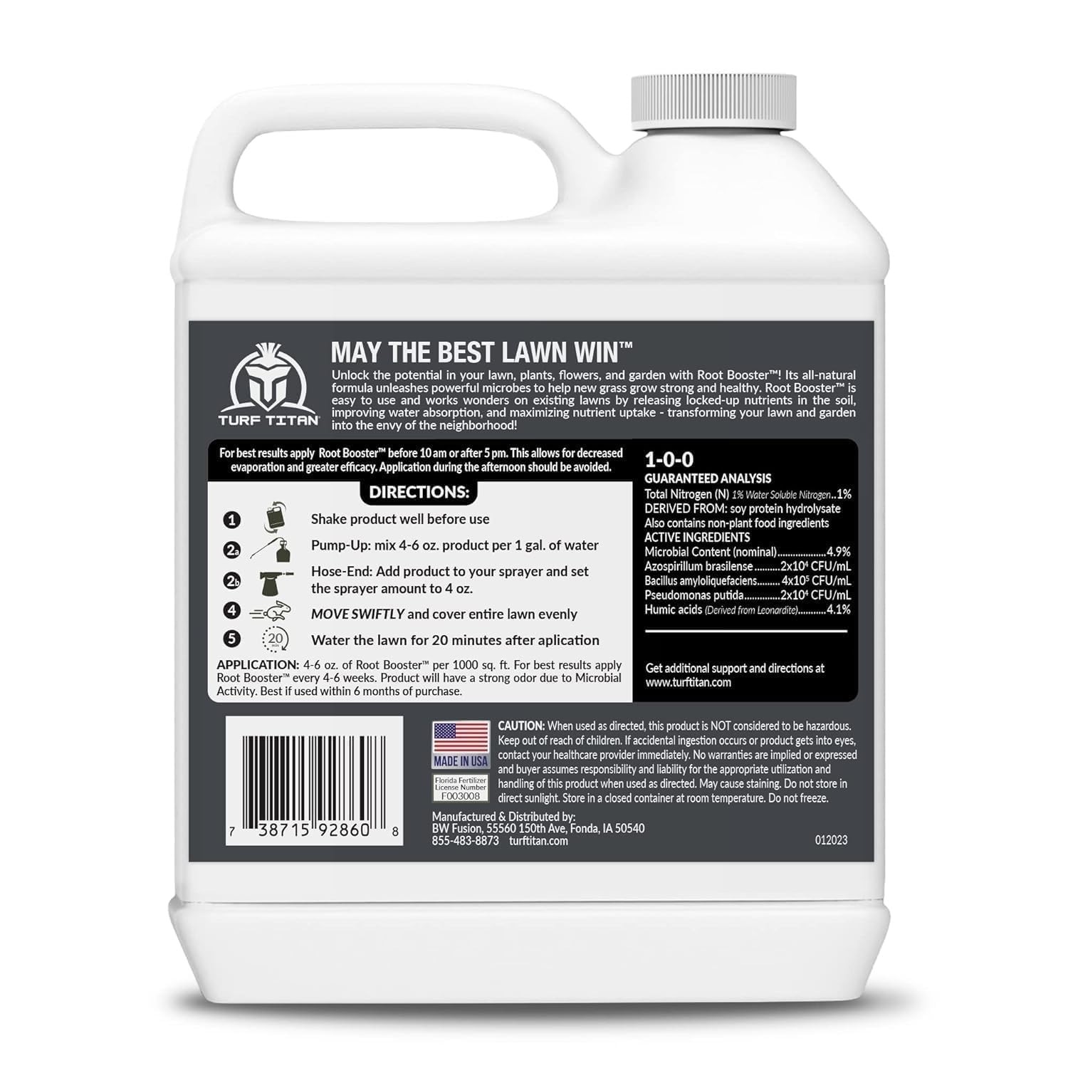 Turf Titan Root Booster Liquid Probiotic for Lawn and Garden (32 oz) with Hos…