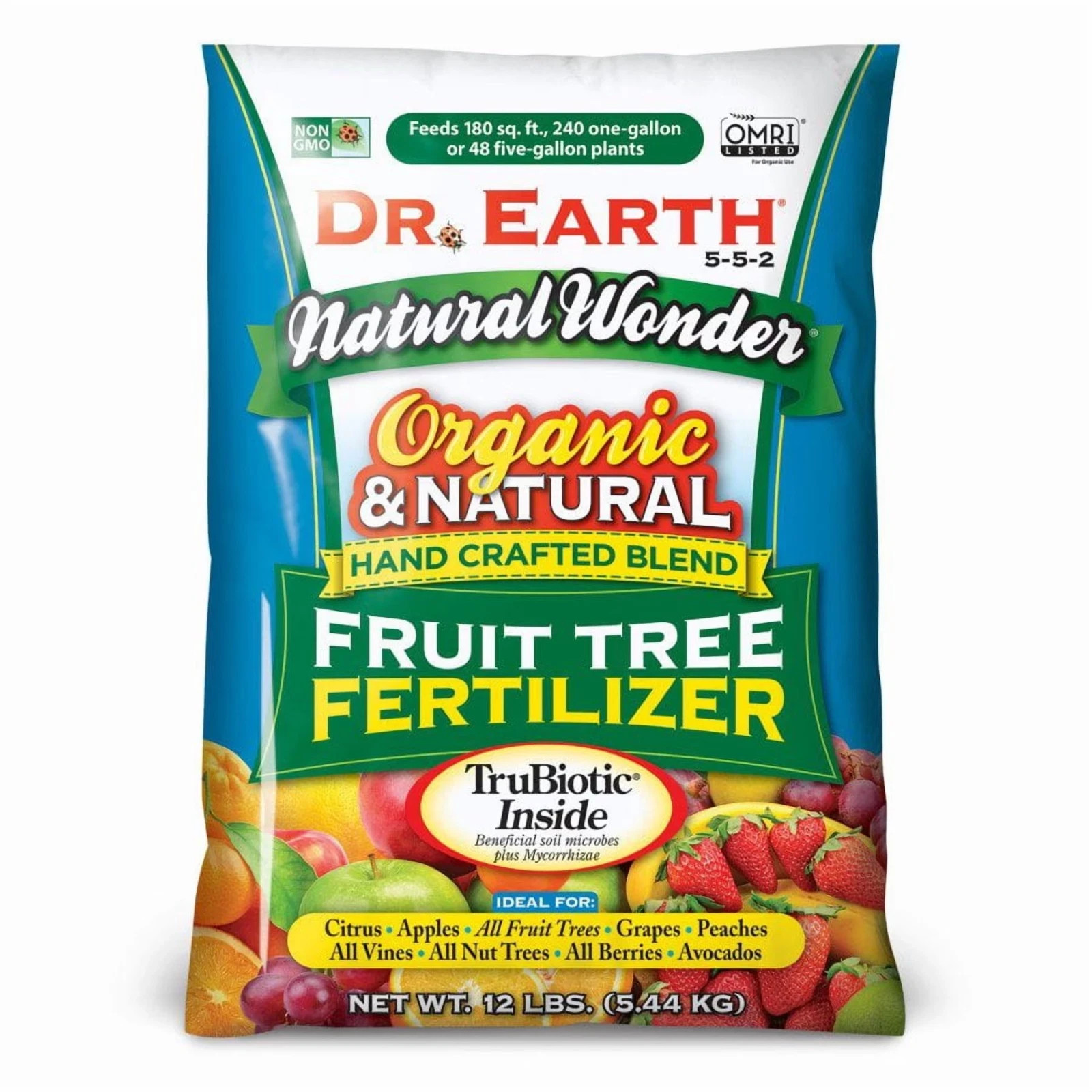 Dr Earth Natural Organic Natural Wonder Fruit Tree Food 5-5-2 Fertilizer 12 Lb