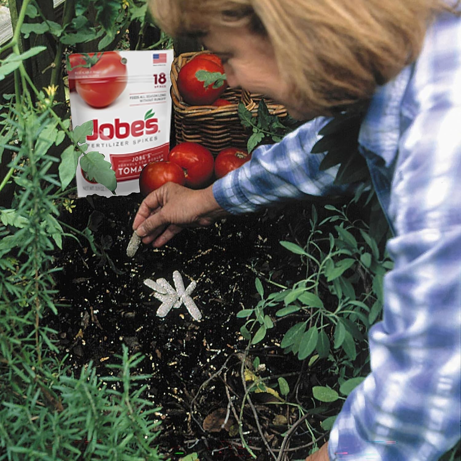 Jobe’s Tomato Fertilizer Spikes 18 Pack Easy Application Slow Release Nutrients