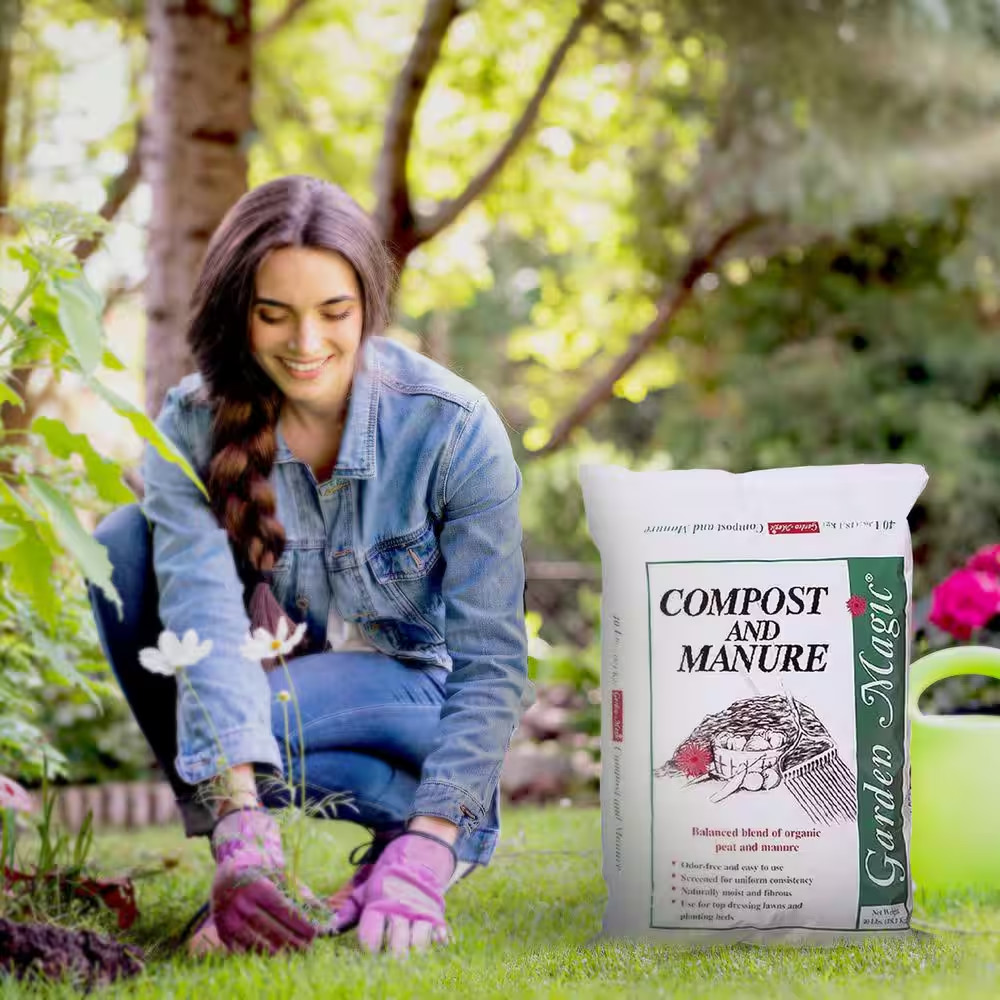 Lawn Garden Compost and Manure Blend, 40 Pound Bag (10-Pack)