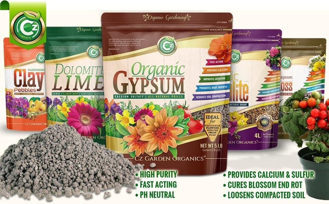 Gypsum Granules – Made in USA – Calcium Sulfate Dihydrate – Garden Soil Amendmen