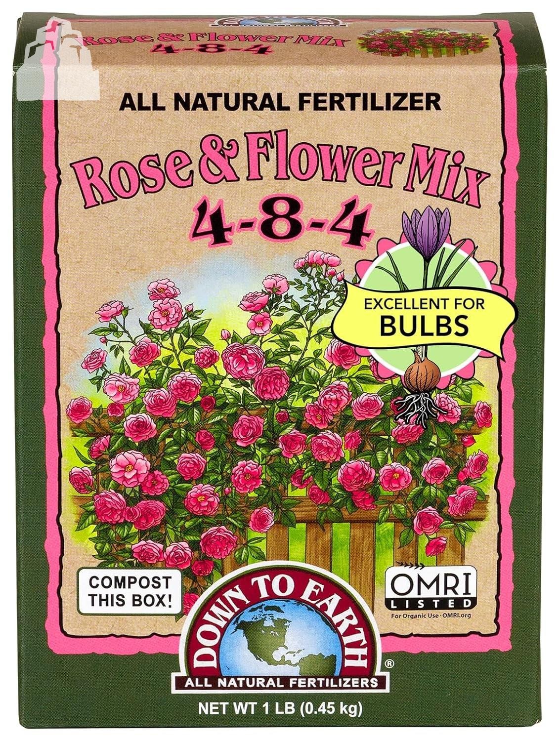 Organic Rose Flower Fertilizer Mix 5 lb All-Natural 4-8-4 Formula 1 lb