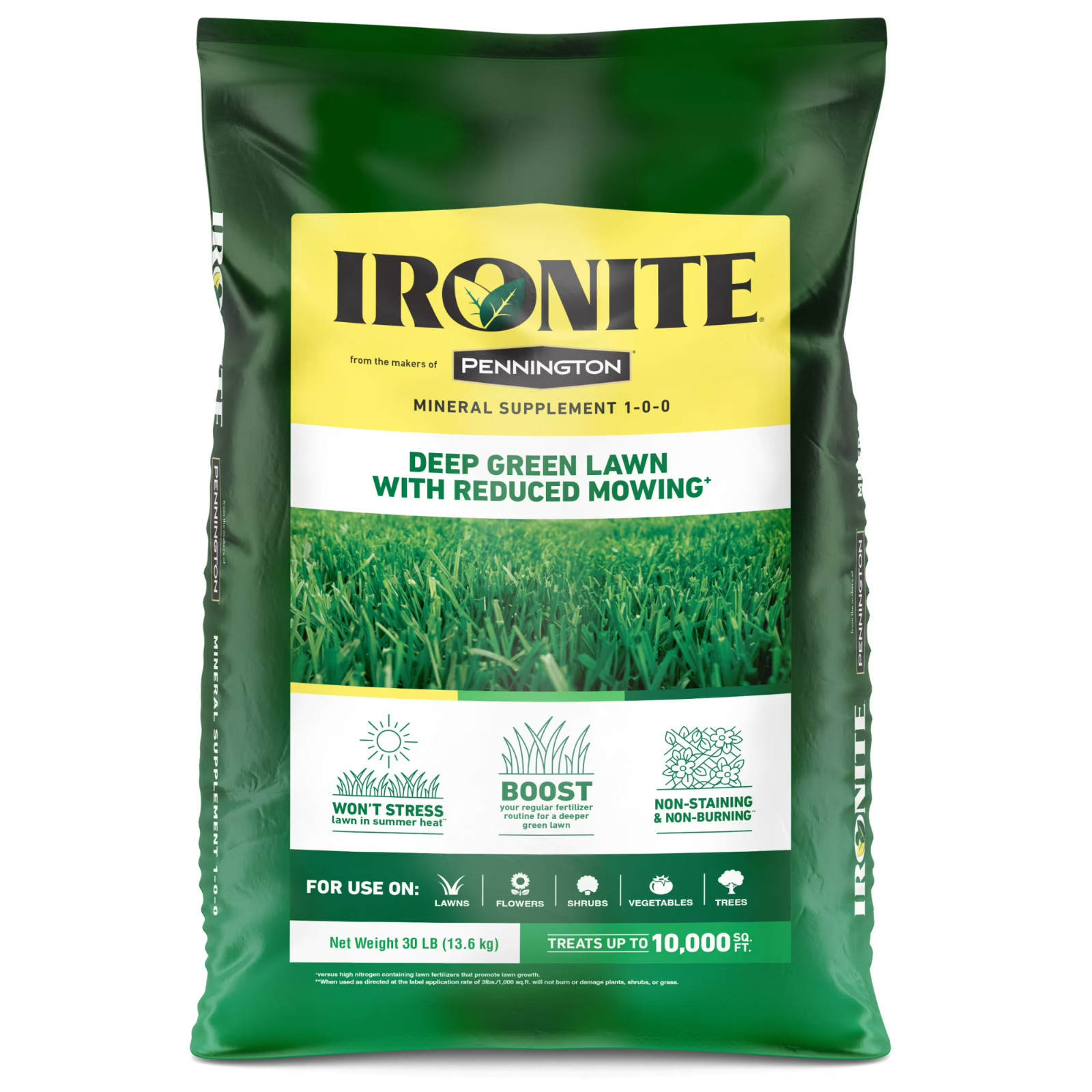 Ironite Mineral Supplement by Pennington, 1-0-0 Fertilizer, 30 lbs 10,000 sq. ft