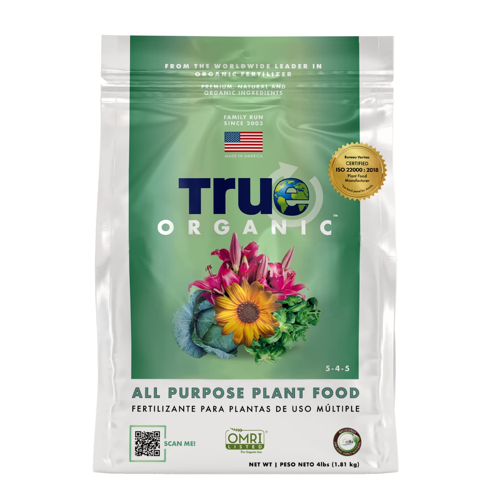 True Organic All Purpose Plant Food – 4 Pound Bag,
