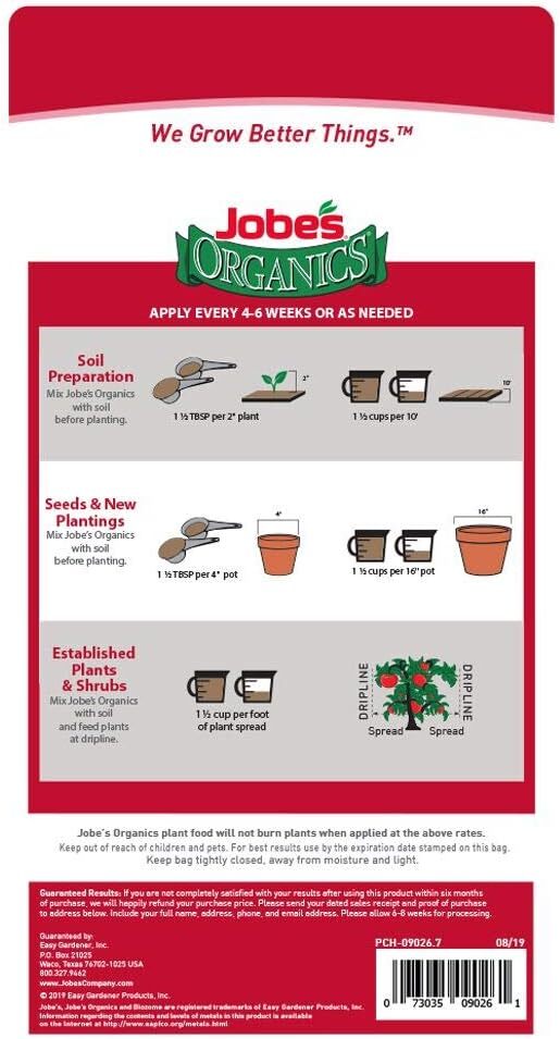 Jobe’s 09026 4 lb Organic Vegetable & Tomato Plant Food Garden Fertilizer