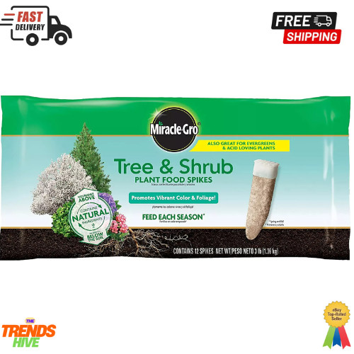 Miracle-gro Tree & Shrub Plant Food Spikes Fertilizer Stakes Deciduous 12 count