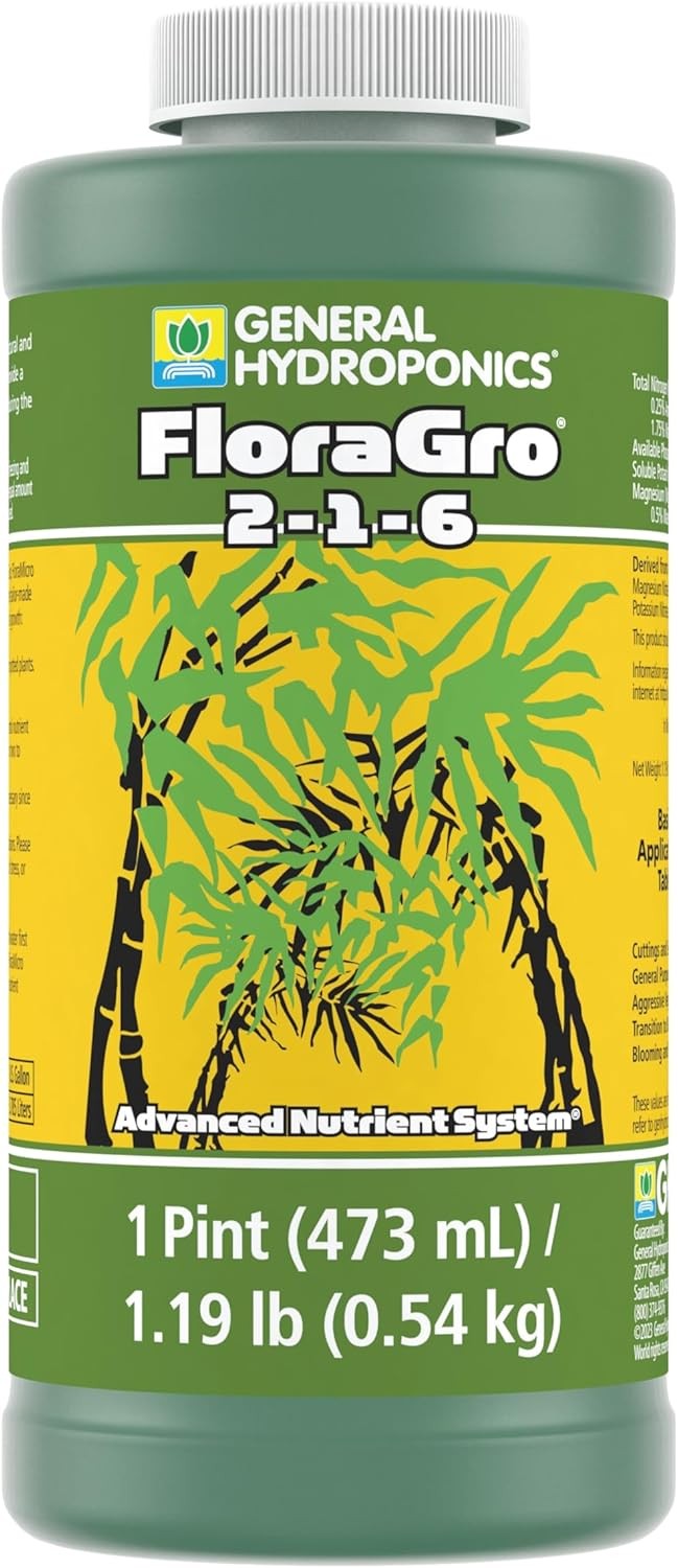 General Hydroponics FloraGro 2-1-6 Plant Food, Part of FloraSeries Advanced Nutr