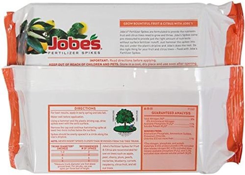 Jobe’s Fruit & Citrus Fertilizer Spikes 8-11-11Time Release Fertilizer for Al…