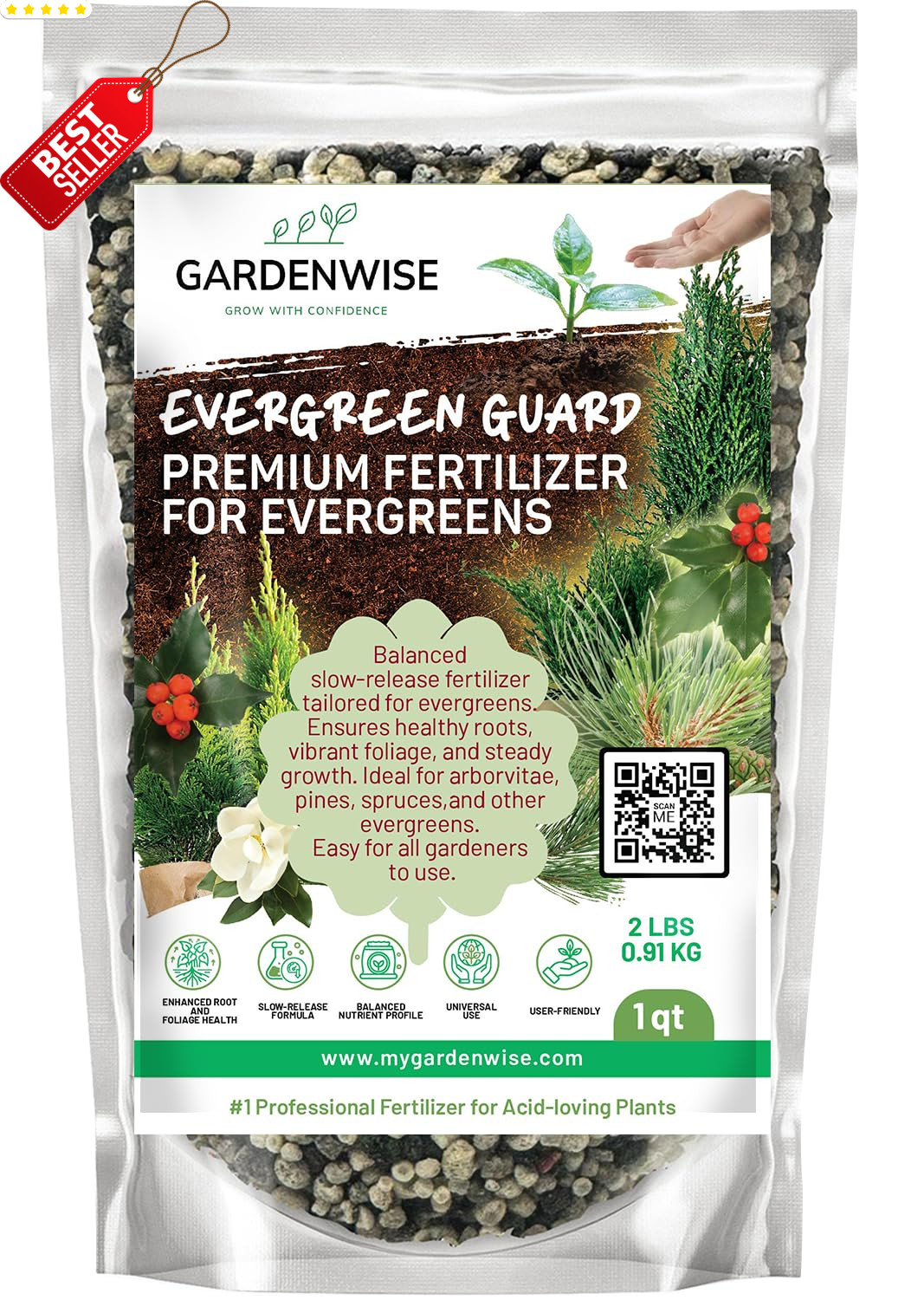 Evergreen Tree Shrub Fertilizer Slow Release Granular Plant Food 12 oz – US