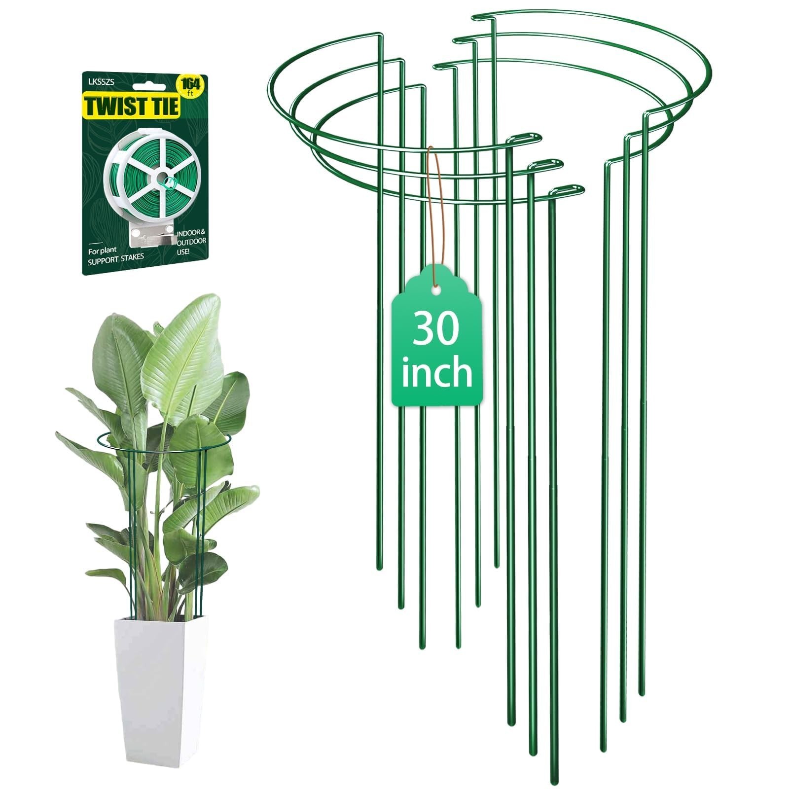 6 Pack 30 inch Plant Support Stakes, Heavy-Duty Half Round Peony Support, Gar…