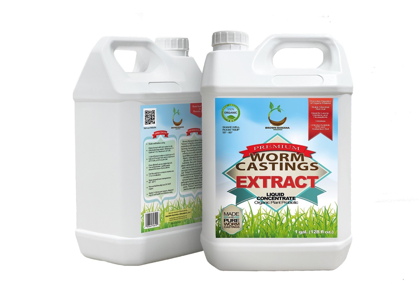 Premium Worm Casting Tea Extract (1 Gal / 128 oz.) – Organic – Made Fresh Weekly