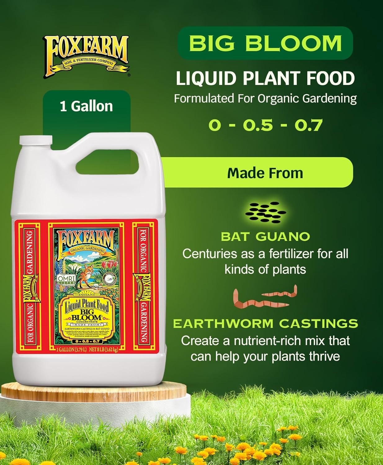 Versatile Big Bloom 1 Gallon Fertilizer for Flowers & Vegetables – Easy to Use