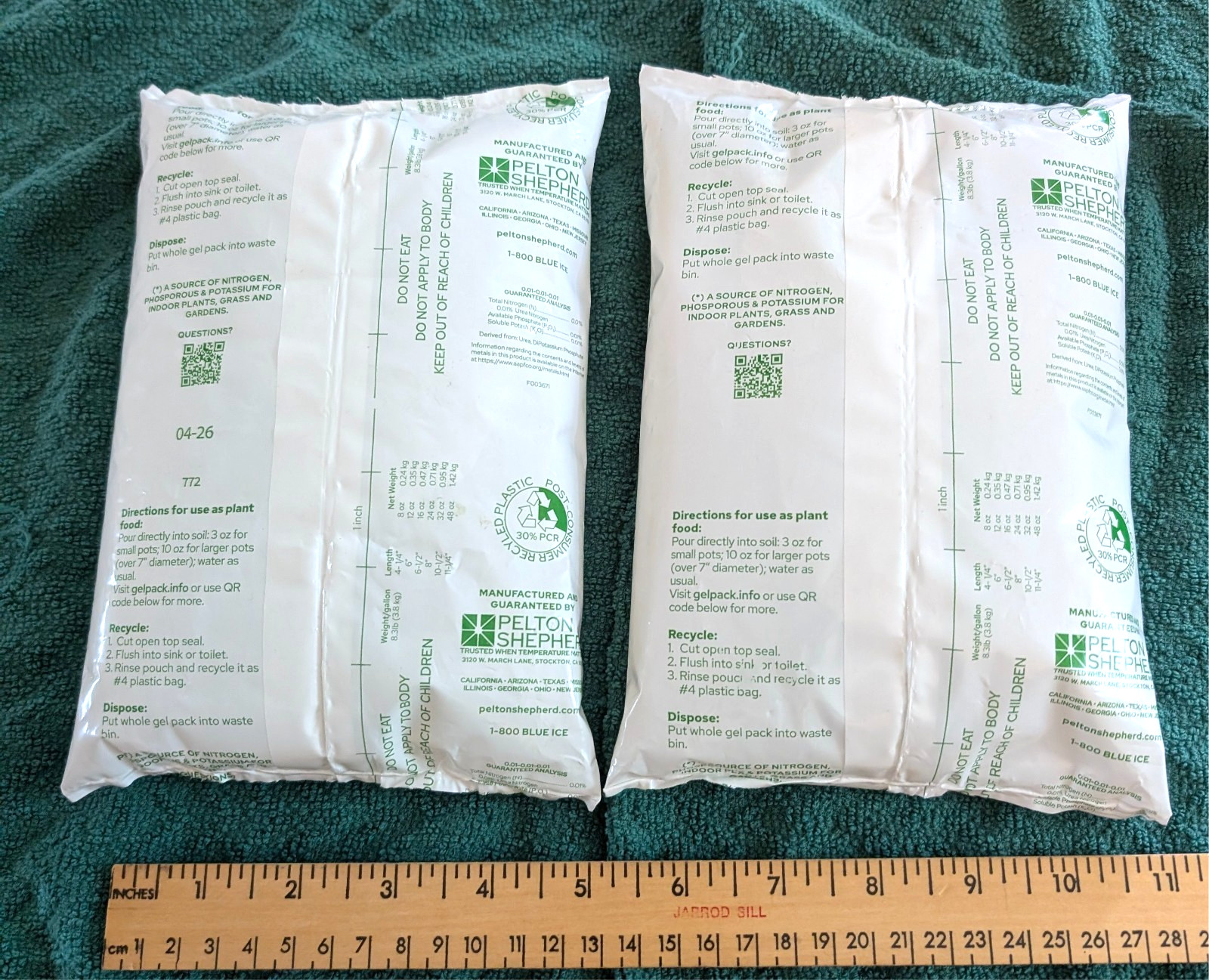 2 NUTRI ICE Plant Food/Fertilizer Gel Packs