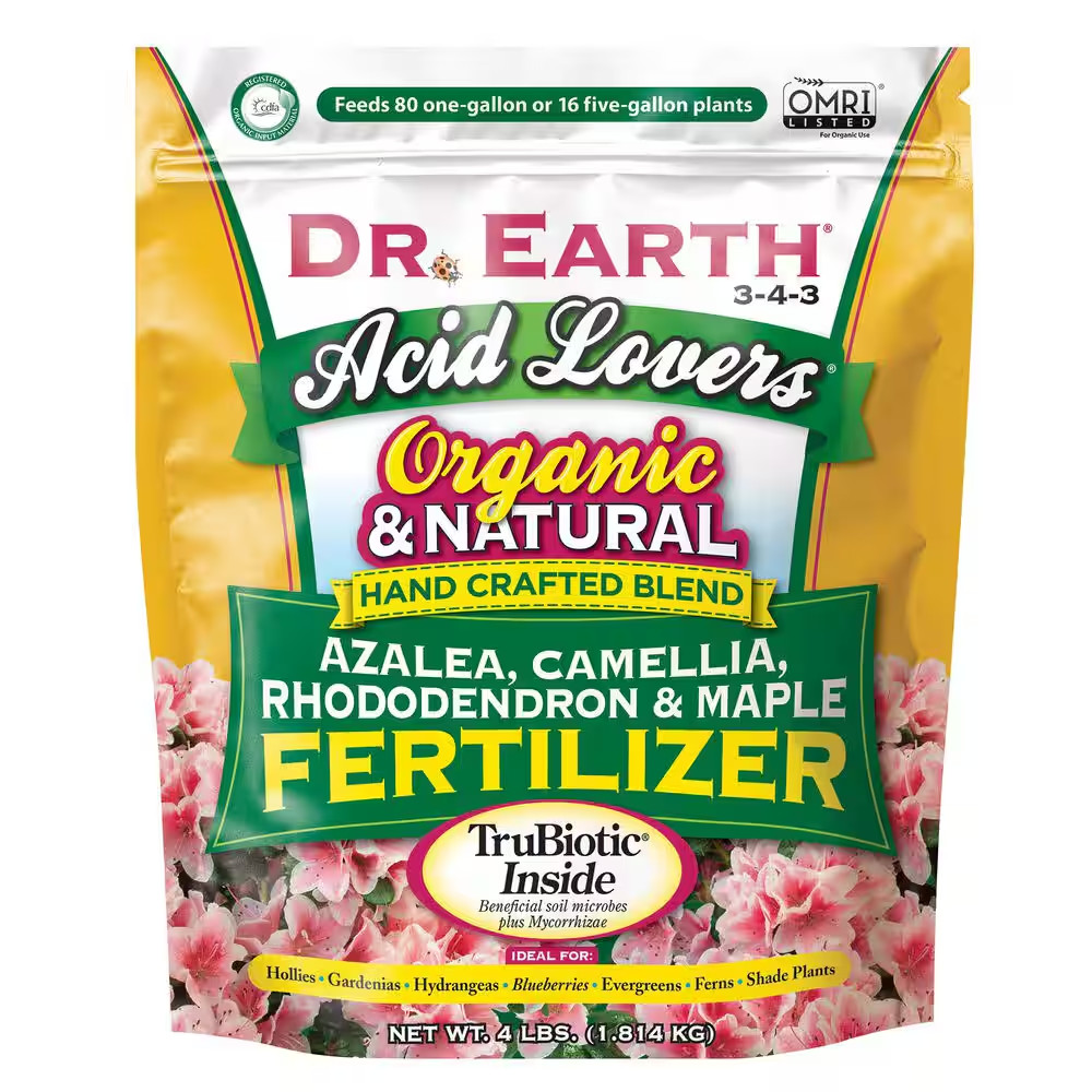 4 Lbs. Organic Acid Lovers Azalea Camellia Rhododendron and Maple Fertilizer Dry