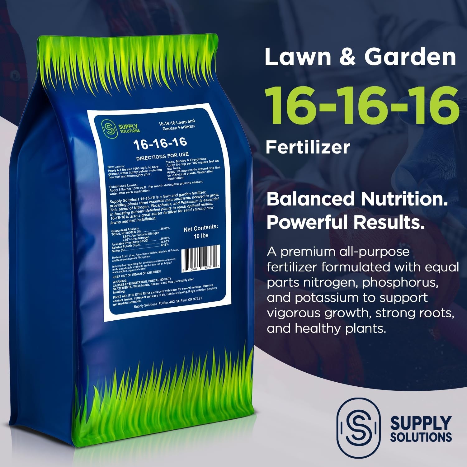 All-Purpose Granular Fertilizer 16-16-16 for Lush Lawns & Vibrant Gardens – 10lb